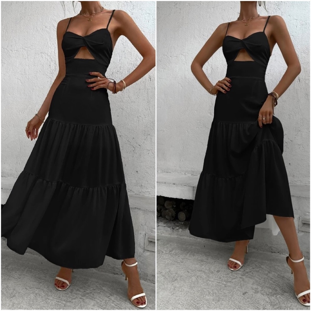 Boho Cut out Ruffle Maxi Dress - Picture 12 of 16